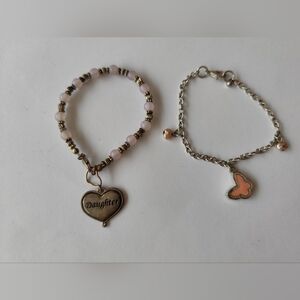 3/$25💙Heart and Butterfly Charm Bracelet Set